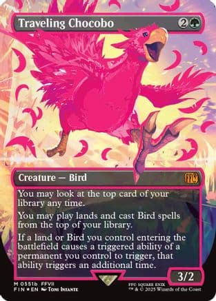 Traveling Chocobo (Borderless) (Neon Ink Pink) (511B) [FINAL FANTASY]