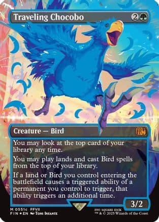 Traveling Chocobo (Borderless) (Neon Ink Blue) (511C) [FINAL FANTASY]