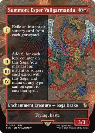 Summon: Esper Valigarmanda (Borderless) (198) [Commander: FINAL FANTASY]  Foil
