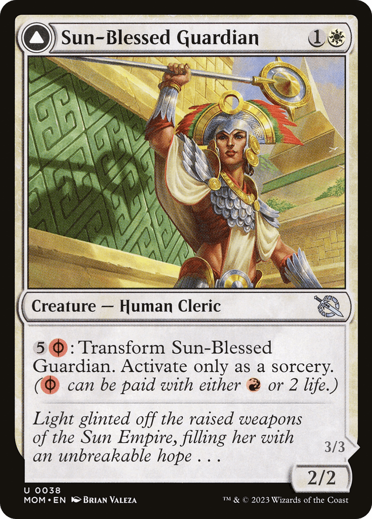 Sun-Blessed Guardian // Furnace-Blessed Conqueror [March of the Machine]