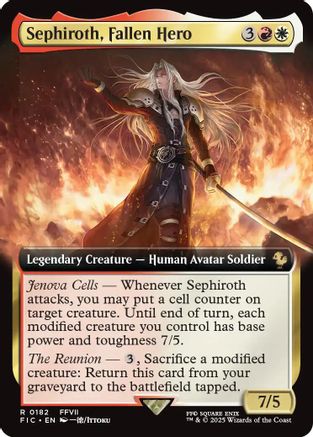 Sephiroth, Fallen Hero (Extended Art) (182) [Commander: FINAL FANTASY]  Foil