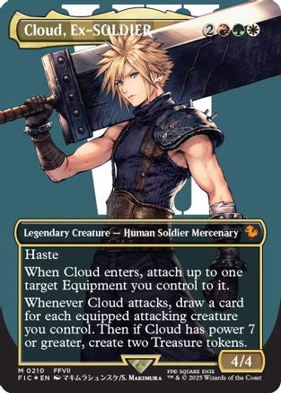 Cloud, Ex-SOLDIER (Borderless) (Surge Foil) (210) [Commander: FINAL FANTASY]