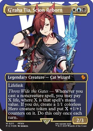 G'raha Tia, Scion Reborn (Borderless) (Surge Foil) (211) [Commander: FINAL FANTASY]