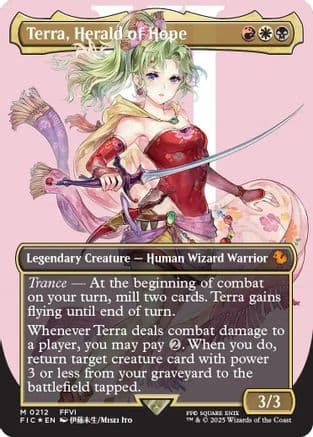 Terra, Herald of Hope (Borderless) (Surge Foil) (212) [Commander: FINAL FANTASY]