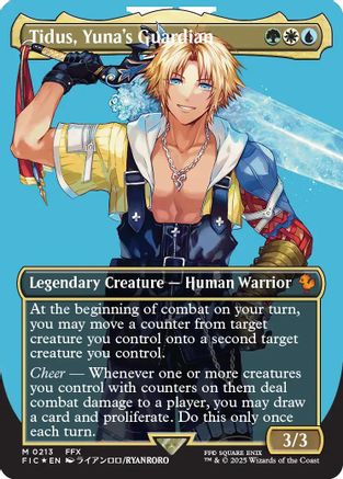 Tidus, Yuna's Guardian (Borderless) (Surge Foil) (213) [Commander: FINAL FANTASY]