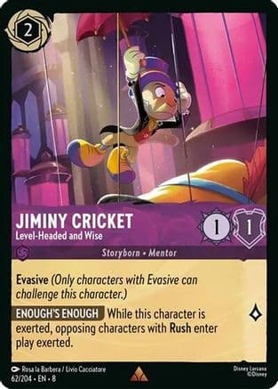Jiminy Cricket - Level-Headed and Wise | Cold Foil (62/204) [Reign of Jafar]