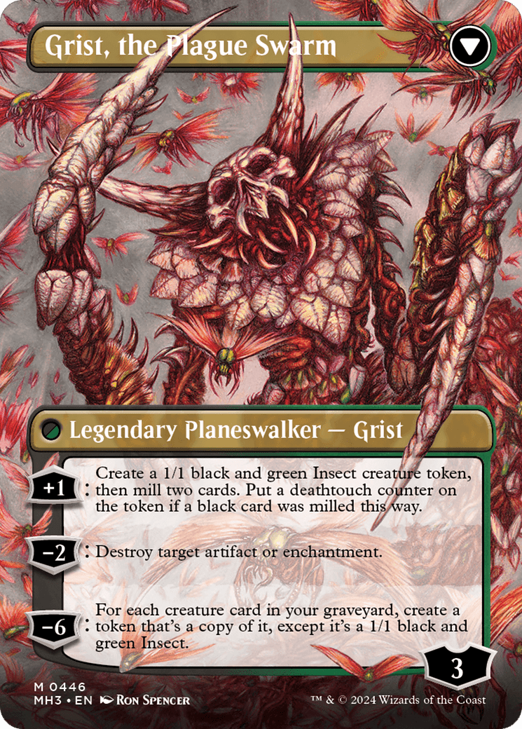 Grist, Voracious Larva // Grist, the Plague Swarm (Borderless) [Modern Horizons 3] Foil