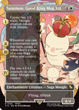 Summon: Good King Mog XII (Borderless) (194) [Commander: FINAL FANTASY]  Foil