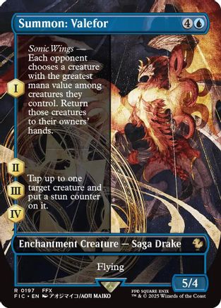 Summon: Valefor (Borderless) (197) [Commander: FINAL FANTASY]  Foil