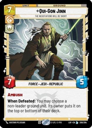 Qui-Gon Jinn - The Negotiations Will Be Short |  (200/264)  [Legends of the Force]