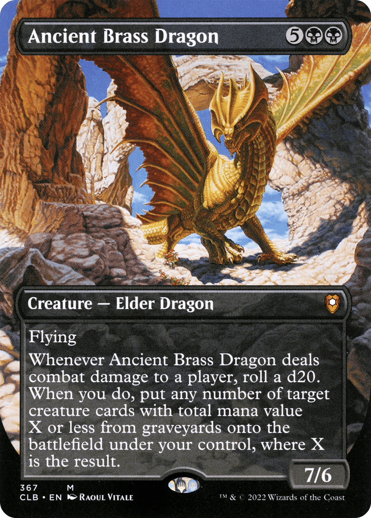 Ancient Brass Dragon (Borderless Alternate Art) [Commander Legends: Battle for Baldur's Gate] Foil