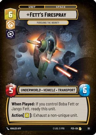 Fett's Firespray - Pursuing the Bounty | Foil (55)  [Organized Play Promos]