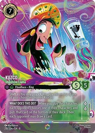 Kuzco - Impulsive Llama (Enchanted) | Holofoil (210/204) [Reign of Jafar]