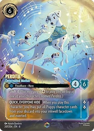 Perdita - Determined Mother (Enchanted) | Holofoil (207/204) [Reign of Jafar]