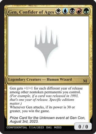 Gen, Confider of Ages () [Un-Known Event Playtest Cards]