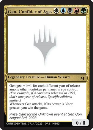 Gen, Confider of Ages () [Un-Known Event Playtest Cards]