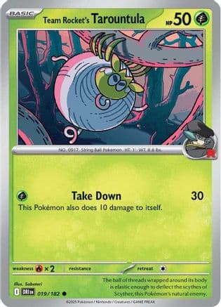 Team Rocket's Tarountula 019- SV10 Destined Rivals Reverse Holofoil