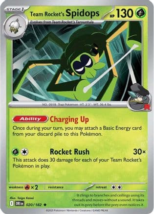 Team Rocket's Spidops 020/182 - SV10 Destined Rivals Reverse Holofoil