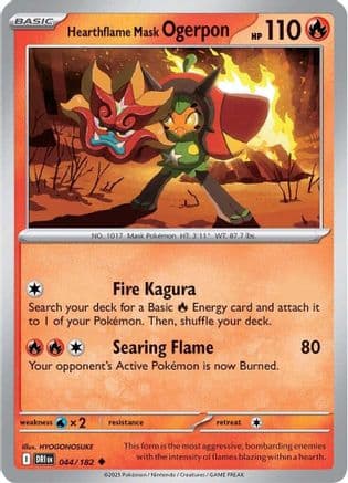 Hearthflame Mask Ogerpon 044- SV10 Destined Rivals Reverse Holofoil