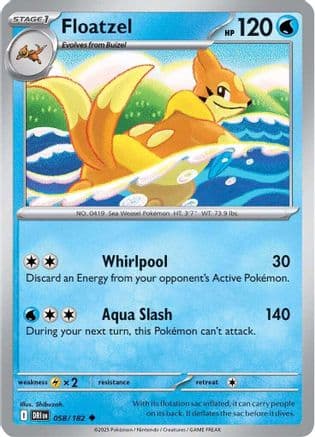Floatzel 058- SV10 Destined Rivals Reverse Holofoil