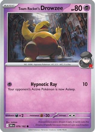 Team Rocket's Drowzee 079- SV10 Destined Rivals Reverse Holofoil