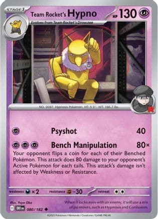 Team Rocket's Hypno 080- SV10 Destined Rivals Reverse Holofoil