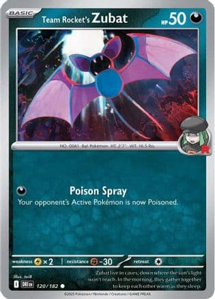 Team Rocket's Zubat 120- SV10 Destined Rivals