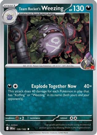 Team Rocket's Weezing - 126/182 (126) Reverse Holofoil [SV10 Destined Rivals]
