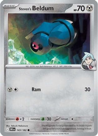 Steven's Beldum 143- SV10 Destined Rivals Reverse Holofoil