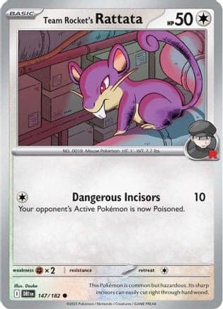 Team Rocket's Rattata 147- SV10 Destined Rivals