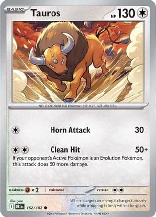 Tauros 152  - Reverse Holofoil SV10 Destined Rivals - Common