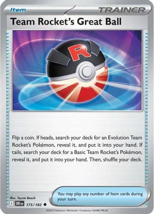 Team Rocket's Great Ball 175- SV10 Destined Rivals Reverse Holofoil