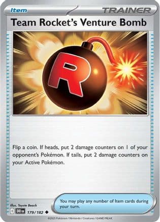 Team Rocket's Venture Bomb 179- SV10 Destined Rivals Reverse Holofoil