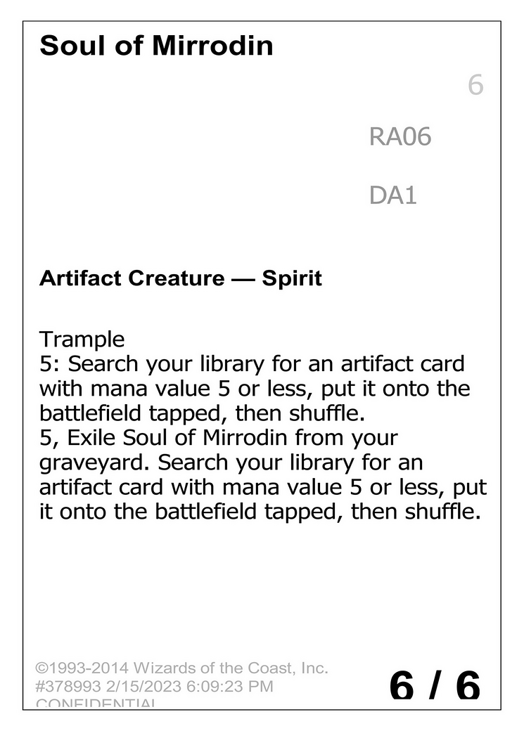 Soul of Mirrodin (DA1-RA06B) - Unknown Event