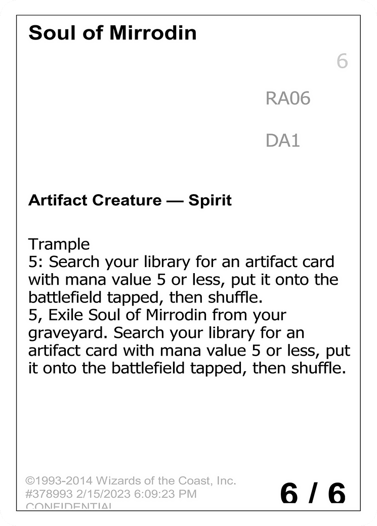 Soul of Mirrodin (DA1-RA06B) - Unknown Event