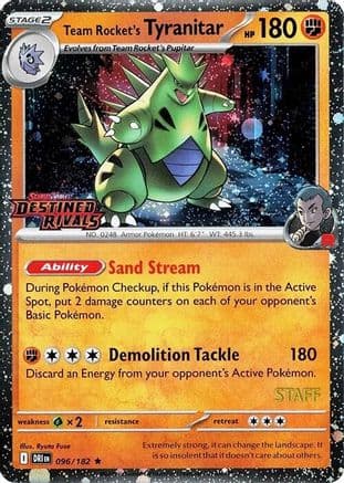 Team Rocket's Tyranitar (Prerelease) [Staff] | Holofoil (96)  [Miscellaneous Cards & Products]