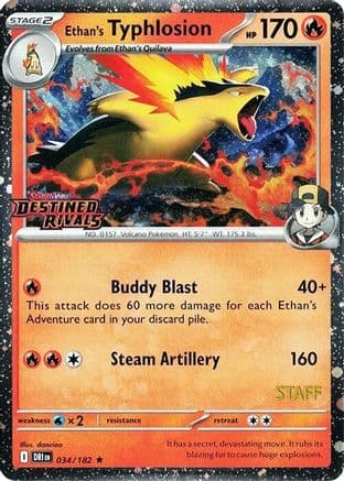 Ethan's Typhlosion (Prerelease) [Staff] 034- Miscellaneous Cards & Products Holofoil
