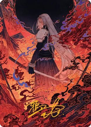 Nibelheim Aflame Art Card (Gold-Stamped Signature) |  (035) [Art Series: FINAL FANTASY]
