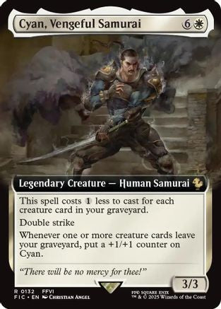 Cyan, Vengeful Samurai (Extended Art) (132) [Commander: FINAL FANTASY]  Foil