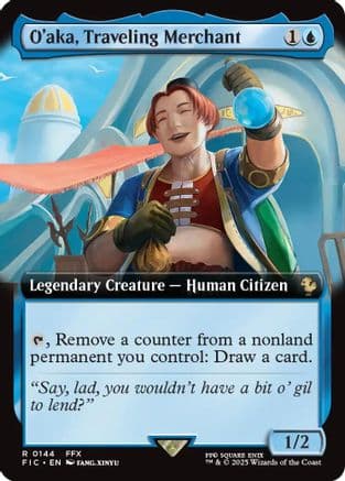 O'aka, Traveling Merchant (Extended Art) (144) [Commander: FINAL FANTASY]  Foil