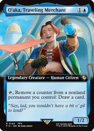 O'aka, Traveling Merchant (Extended Art) (144) [Commander: FINAL FANTASY]  Foil