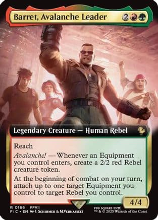 Barret, Avalanche Leader (Extended Art) (166) [Commander: FINAL FANTASY]