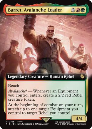 Barret, Avalanche Leader (Extended Art) (166) [Commander: FINAL FANTASY]