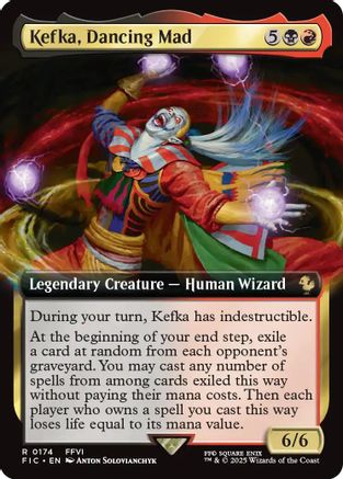 Kefka, Dancing Mad (Extended Art) (174) [Commander: FINAL FANTASY]  Foil