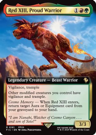 Red XIII, Proud Warrior (Extended Art) (181) [Commander: FINAL FANTASY]