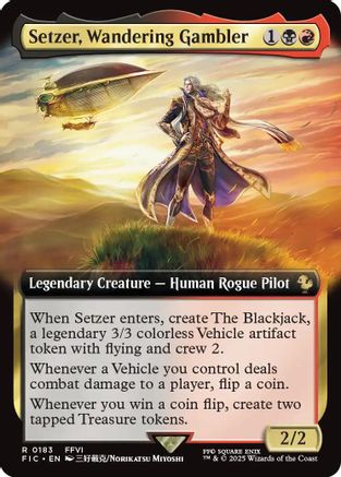 Setzer, Wandering Gambler (Extended Art) (183) [Commander: FINAL FANTASY]  Foil