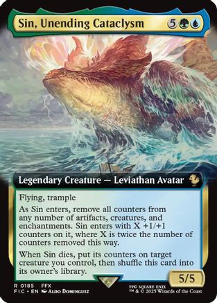 Sin, Unending Cataclysm (Extended Art) (185) [Commander: FINAL FANTASY]