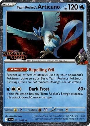 Team Rocket's Articuno (Cosmos Holo) (Destined Rivals Stamp) 051/182 - Miscellaneous Cards & Products Holofoil