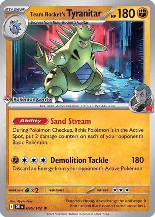 Team Rocket's Tyranitar (Pokemon Center Exclusive) 096- Miscellaneous Cards & Products