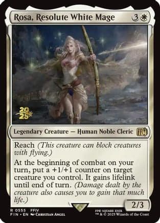 Rosa, Resolute White Mage (555) [Prerelease Cards]  Foil